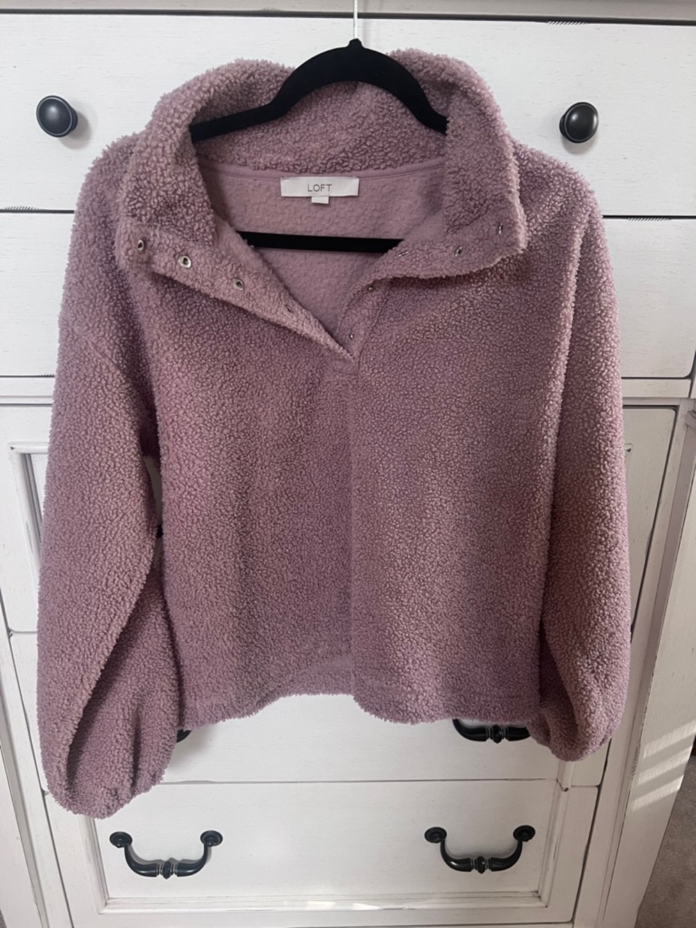 LOFT snap-neck sherpa fleece pullover